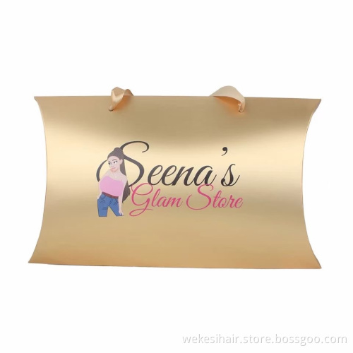 Customized Brand Name Printed Hair Extension Packaging Box for A Wig